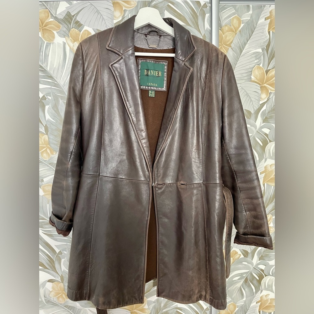 Danier Dark Brown Leather Jacket
